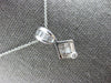 .56CT DIAMOND 14K WHITE GOLD ROUND BAGUETTE & PRINCESS INVISIBLE SQUARE PENDANT