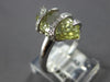 3.82CT DIAMOND & AAA GREEN AMETHYST 14KT WHITE GOLD 3D MARQUISE & ROUND FUN RING