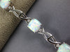 5.39CT DIAMOND & AAA OPAL 14KT WHITE GOLD SQUARE & ROUND INFINITY LOVE BRACELET