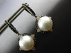 1.64CT WHITE & BLACK DIAMOND & SOUTH SEA PEARL 18KT BLACK GOLD HANGING EARRINGS