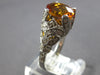 3.9CT DIAMOND & AAA CITRINE 18K WHITE GOLD OVAL & ROUND FILIGREE ENGAGEMENT RING