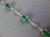3.72CT DIAMOND & AAA EMERALD 14KT WHITE GOLD OVAL & ROUND BAMBOO TENNIS BRACELET