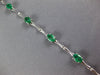 3.72CT DIAMOND & AAA EMERALD 14KT WHITE GOLD OVAL & ROUND BAMBOO TENNIS BRACELET