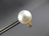 LARGE .10CT DIAMOND & AAA SOUTH SEA PEARL 18KT YELLOW GOLD CLASSIC STUD EARRINGS