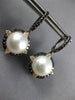 1.64CT WHITE & BLACK DIAMOND & SOUTH SEA PEARL 18KT BLACK GOLD HANGING EARRINGS