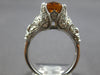 3.9CT DIAMOND & AAA CITRINE 18K WHITE GOLD OVAL & ROUND FILIGREE ENGAGEMENT RING