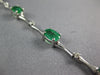3.72CT DIAMOND & AAA EMERALD 14KT WHITE GOLD OVAL & ROUND BAMBOO TENNIS BRACELET