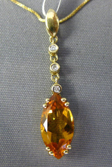 2.58CT DIAMOND & AAA CITRINE 14KT YELLOW GOLD MARQUISE & ROUND FLOATING PENDANT