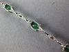 3.72CT DIAMOND & AAA EMERALD 14KT WHITE GOLD OVAL & ROUND BAMBOO TENNIS BRACELET