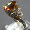 3.9CT DIAMOND & AAA CITRINE 18K WHITE GOLD OVAL & ROUND FILIGREE ENGAGEMENT RING