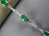 3.72CT DIAMOND & AAA EMERALD 14KT WHITE GOLD OVAL & ROUND BAMBOO TENNIS BRACELET