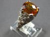3.9CT DIAMOND & AAA CITRINE 18K WHITE GOLD OVAL & ROUND FILIGREE ENGAGEMENT RING