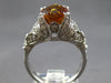 3.9CT DIAMOND & AAA CITRINE 18K WHITE GOLD OVAL & ROUND FILIGREE ENGAGEMENT RING