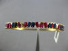 4.53CT DIAMOND & AAA RUBY & SAPPHIRE 14KT YELLOW GOLD FUN CUFF BANGLE BRACELET