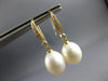 0.10CT DIAMOND & AAA SOUTH SEA PEARL 14KT YELLOW GOLD OPEN LEVERBACK FUN EARRINGS