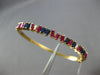 4.53CT DIAMOND & AAA RUBY & SAPPHIRE 14KT YELLOW GOLD FUN CUFF BANGLE BRACELET