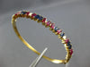 4.53CT DIAMOND & AAA RUBY & SAPPHIRE 14KT YELLOW GOLD FUN CUFF BANGLE BRACELET