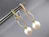 LARGE .70CT DIAMOND & AAA SOUTH SEA PEARL 18KT YELLOW GOLD LOVE HANGING EARRINGS
