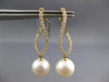 LARGE .70CT DIAMOND & AAA SOUTH SEA PEARL 18KT YELLOW GOLD LOVE HANGING EARRINGS