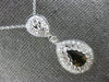 1.05CT DIAMOND & AAA SMOKY TOPAZ 14KT WHITE GOLD PEAR SHAPE & ROUND HALO PENDANT