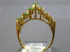 ESTATE 1.46CT DIAMOND & AAA EMERALD 14KT YELLOW GOLD 3D 2 ROW PYRAMID FUN RING