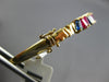 4.53CT DIAMOND & AAA RUBY & SAPPHIRE 14KT YELLOW GOLD FUN CUFF BANGLE BRACELET