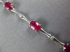 4.39CT DIAMOND & AAA RUBY 14KT WHITE GOLD 3D OVAL & ROUND BAMBOO TENNIS BRACELET
