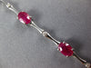 4.39CT DIAMOND & AAA RUBY 14KT WHITE GOLD 3D OVAL & ROUND BAMBOO TENNIS BRACELET
