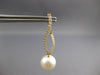 LARGE .70CT DIAMOND & AAA SOUTH SEA PEARL 18KT YELLOW GOLD LOVE HANGING EARRINGS