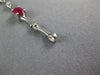4.39CT DIAMOND & AAA RUBY 14KT WHITE GOLD 3D OVAL & ROUND BAMBOO TENNIS BRACELET