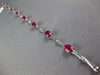 4.39CT DIAMOND & AAA RUBY 14KT WHITE GOLD 3D OVAL & ROUND BAMBOO TENNIS BRACELET