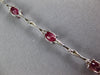 4.39CT DIAMOND & AAA RUBY 14KT WHITE GOLD 3D OVAL & ROUND BAMBOO TENNIS BRACELET
