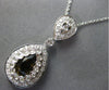 1.05CT DIAMOND & AAA SMOKY TOPAZ 14KT WHITE GOLD PEAR SHAPE & ROUND HALO PENDANT