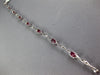 4.39CT DIAMOND & AAA RUBY 14KT WHITE GOLD 3D OVAL & ROUND BAMBOO TENNIS BRACELET