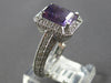 LARGE 2.93CT DIAMOND & AAA AMETHYST 14KT WHITE GOLD EMERALD CUT ENGAGEMENT RING