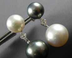 EXTRA LARGE SOUTH SEA & TAHITIAN PEARL 18KT WHITE GOLD CLASSIC HANGING EARRINGS