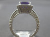 LARGE 2.93CT DIAMOND & AAA AMETHYST 14KT WHITE GOLD EMERALD CUT ENGAGEMENT RING