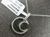 .49CT DIAMOND & AAA MOTHER OF PEARL 14K WHITE GOLD CLASSIC MOON FLOATING PENDANT