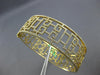 LARGE 3.47CT DIAMOND 18KT YELLOW GOLD 3D FILIGREE GREEK KEY CUFF BANGLE BRACELET