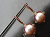 1.84CT DIAMOND & AAA RHODOLITE & PINK SOUTH SEA PEARL 18KT ROSE GOLD 3D EARRINGS