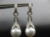 .77CT DIAMOND & AAA SOUTH SEA PEARL 18KT WHITE GOLD MULTI LEAF HANGING EARRINGS