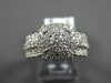 ESTATE 1.20CT DIAMOND 14KT WHITE GOLD CLUSTER SQUARE FILIGREE ANNIVERSARY RING