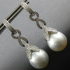 .77CT DIAMOND & AAA SOUTH SEA PEARL 18KT WHITE GOLD MULTI LEAF HANGING EARRINGS