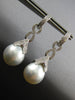 .77CT DIAMOND & AAA SOUTH SEA PEARL 18KT WHITE GOLD MULTI LEAF HANGING EARRINGS