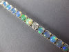 ESTATE 8.51CT DIAMOND & AAA OPAL 14KT WHITE GOLD 3D CLASSIC TENNIS BRACELET