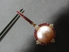 1.84CT DIAMOND & AAA RHODOLITE & PINK SOUTH SEA PEARL 18KT ROSE GOLD 3D EARRINGS