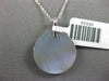 .49CT DIAMOND & AAA MOTHER OF PEARL 14K WHITE GOLD CLASSIC MOON FLOATING PENDANT
