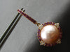 1.84CT DIAMOND & AAA RHODOLITE & PINK SOUTH SEA PEARL 18KT ROSE GOLD 3D EARRINGS