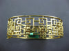 LARGE 3.47CT DIAMOND 18KT YELLOW GOLD 3D FILIGREE GREEK KEY CUFF BANGLE BRACELET