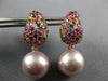 3.77CT DIAMOND & AAA SAPPHIRE & SOUTH SEA PEARL 18KT ROSE GOLD HANGING EARRINGS